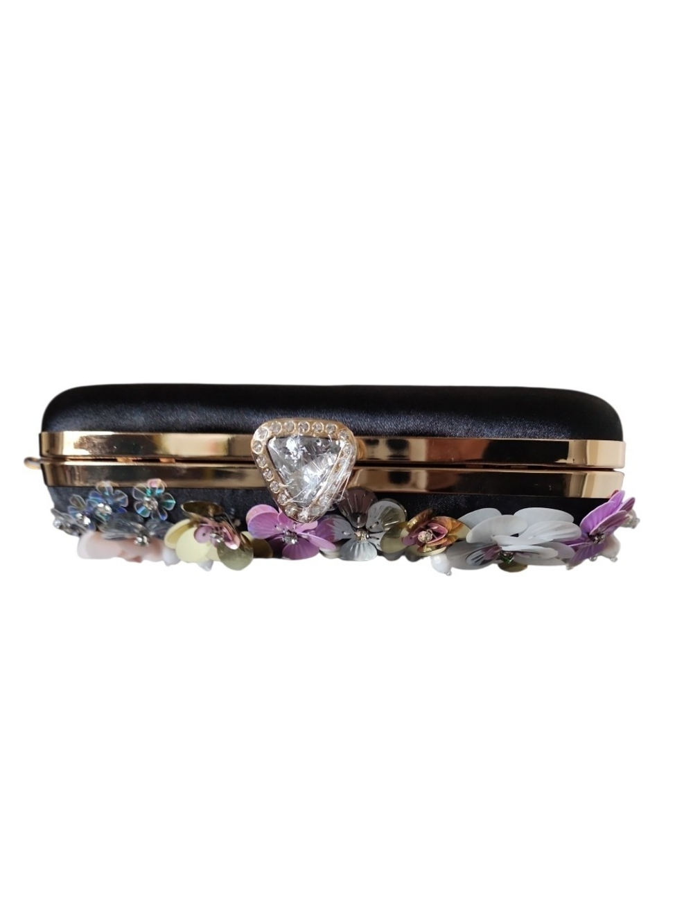 bebe Pink Floral Embellished Evening Clutch - Picture 3 of 5